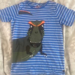 Jules Tee Blue White Stripe Dinosaur